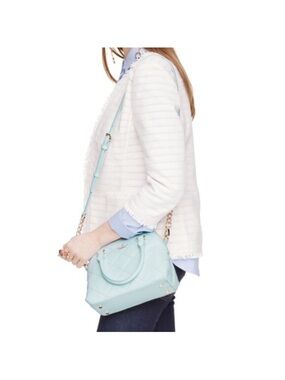 leather Kate Spade Emerson Place Small Maise satchel , light blue quilted
